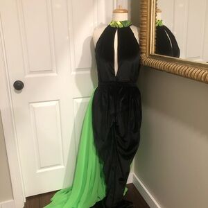 Black and Green Halter Pantsuit